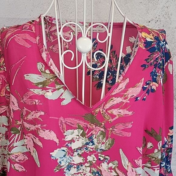 Rachel by Rachel Roy tropical floral flutter sleeved blouse Women's Size 4 - Picture 2 of 12